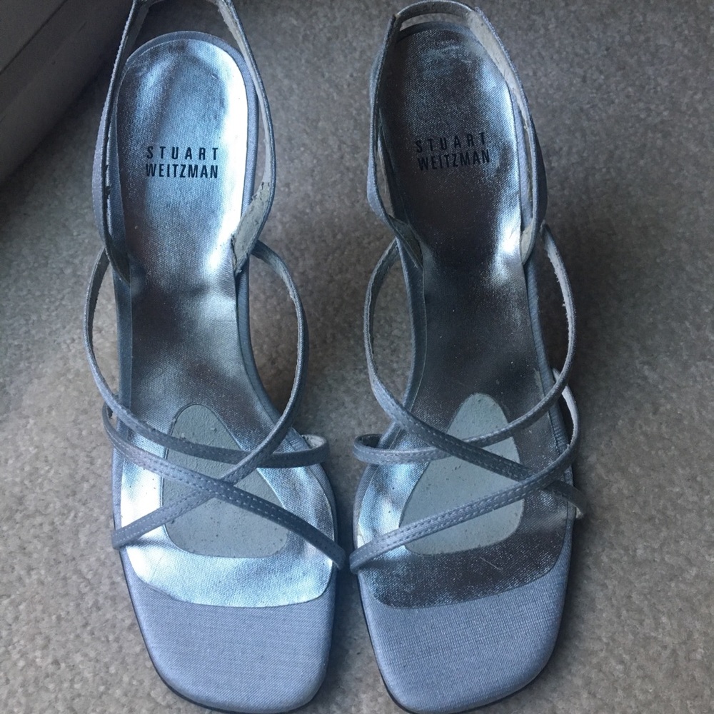 Stuart Weitzman silver strappy sandal